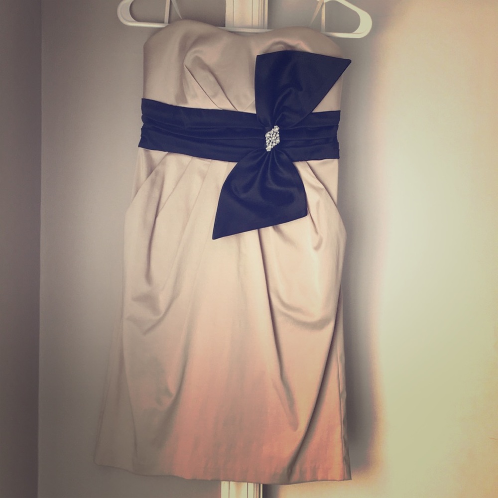 STUNNING Champagne & Black Sleeveless Dress